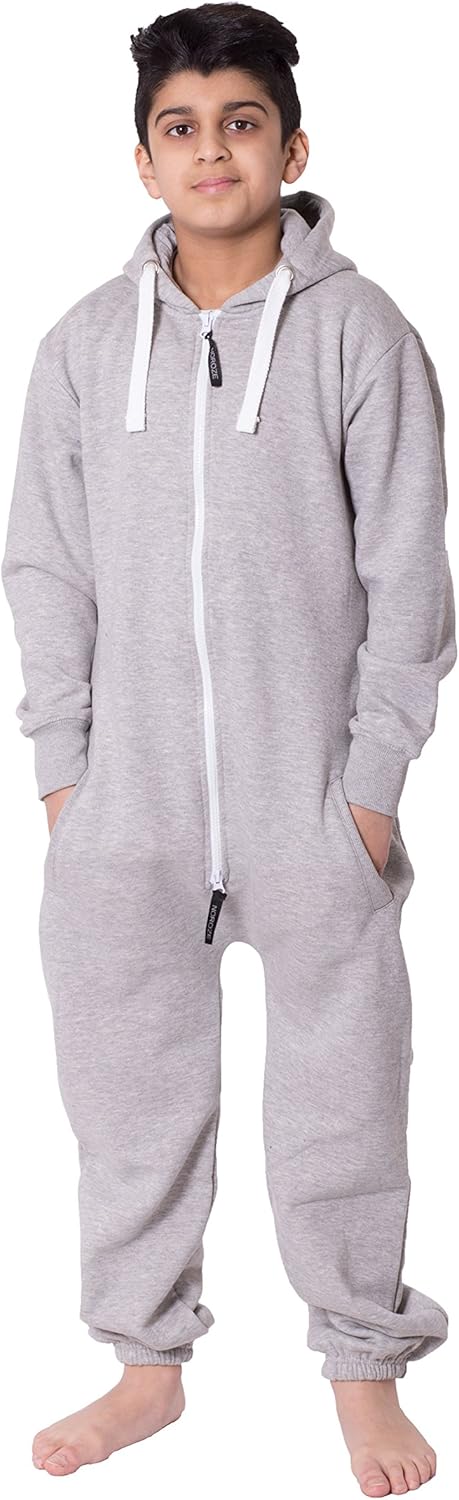 NOROZE Christmas Pjs for Boys Onesie Plain Fleece hooded onesies for girls Sleep...