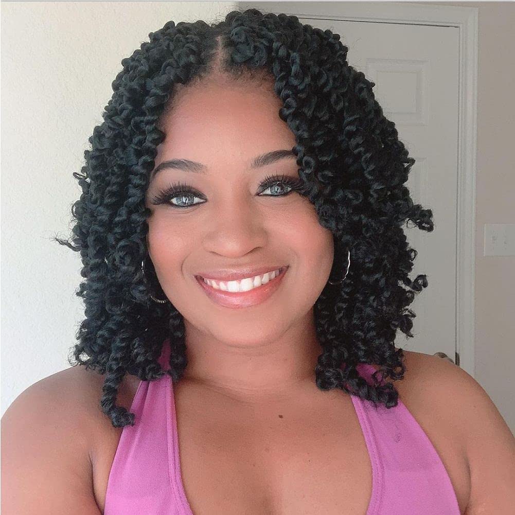 The BOHOBABE Crochet Passion Twist Hair Pretwisted 10 Inch Short Pre-looped Pass...