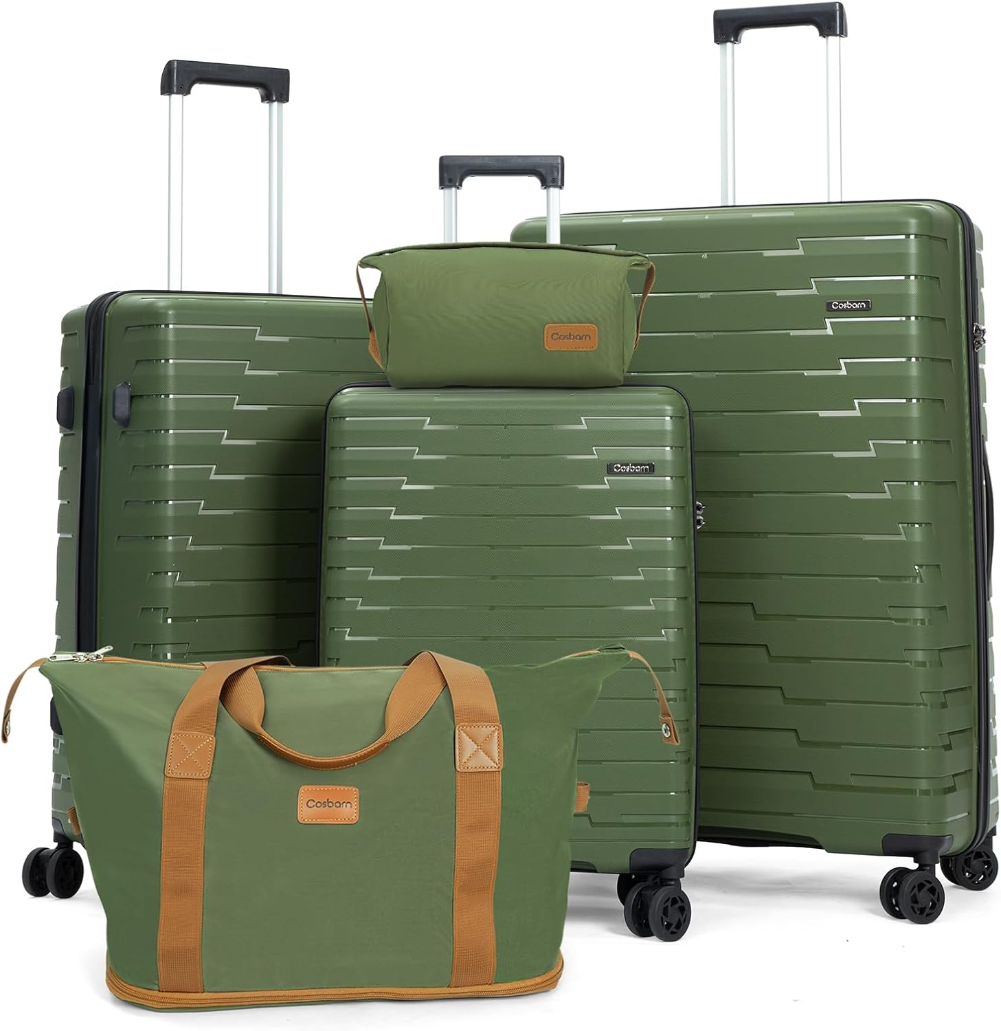 Luggage Sets 5 Piece, Suitcases with Wheels, PP Hard Case Luggage with Upgraded...
