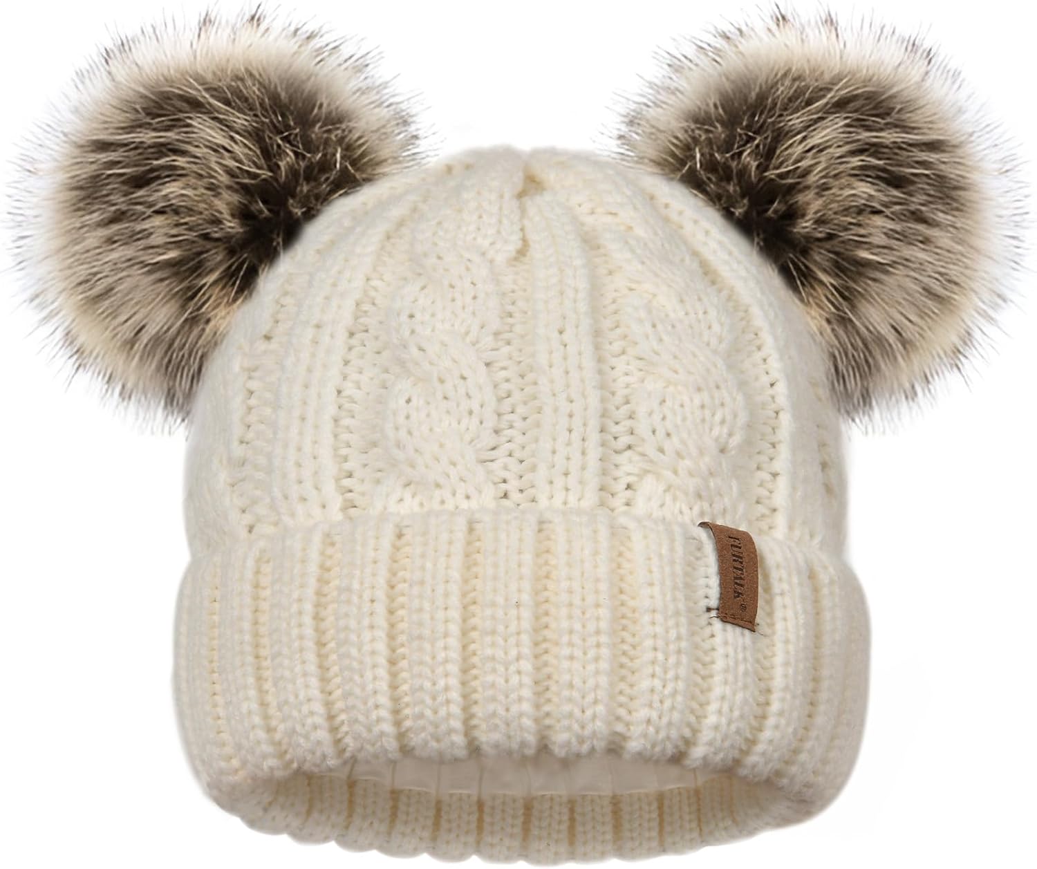FURTALK Toddler Girls Boys Winter Hat Kids Pom Pom Beanie Hats Baby Faux Fur Pom...