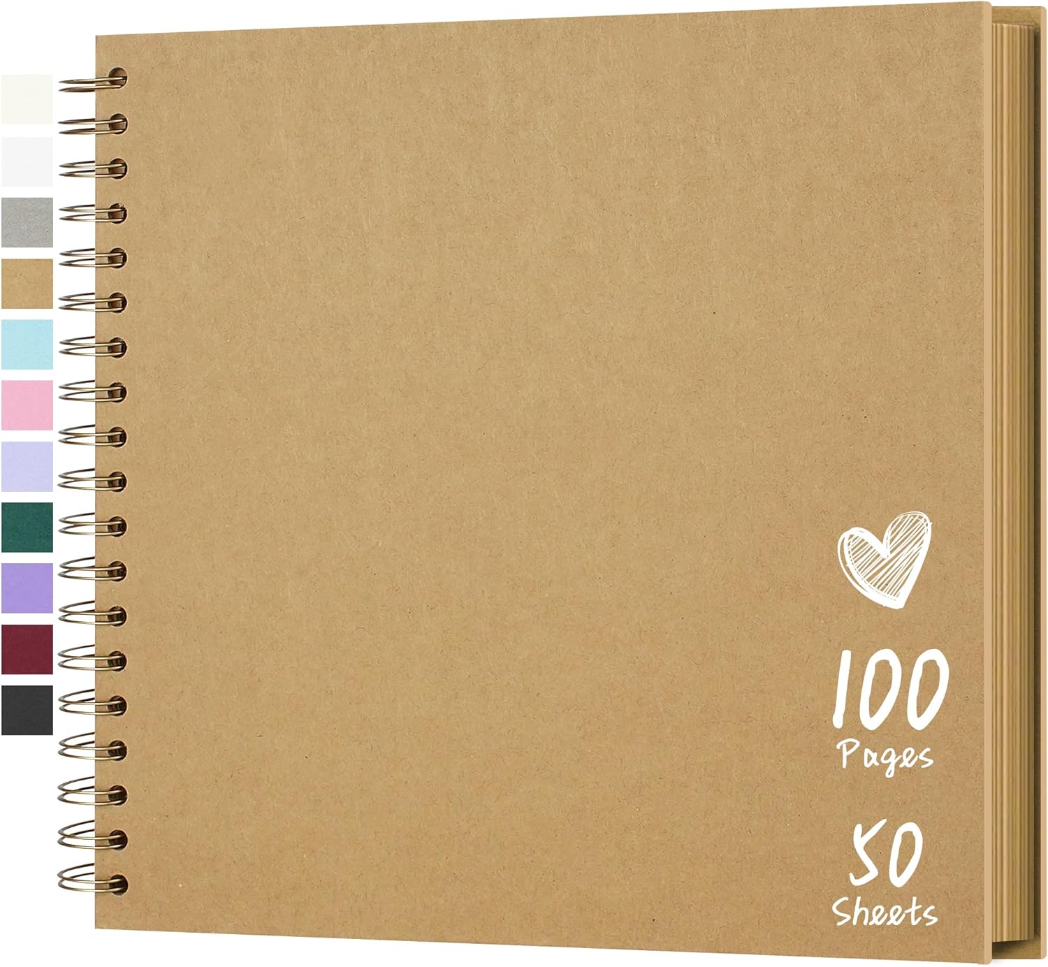 Scrapbook 10x10 Inch DIY Scrapbook Album Hardcover Kraft Paper Scrap Book Photo...