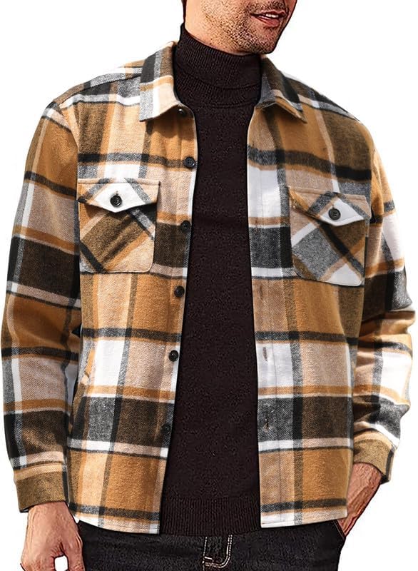 JMIERR Mens Flannel Shirts, Special Casual Button Down Long Sleeve Plaid Shirt,...