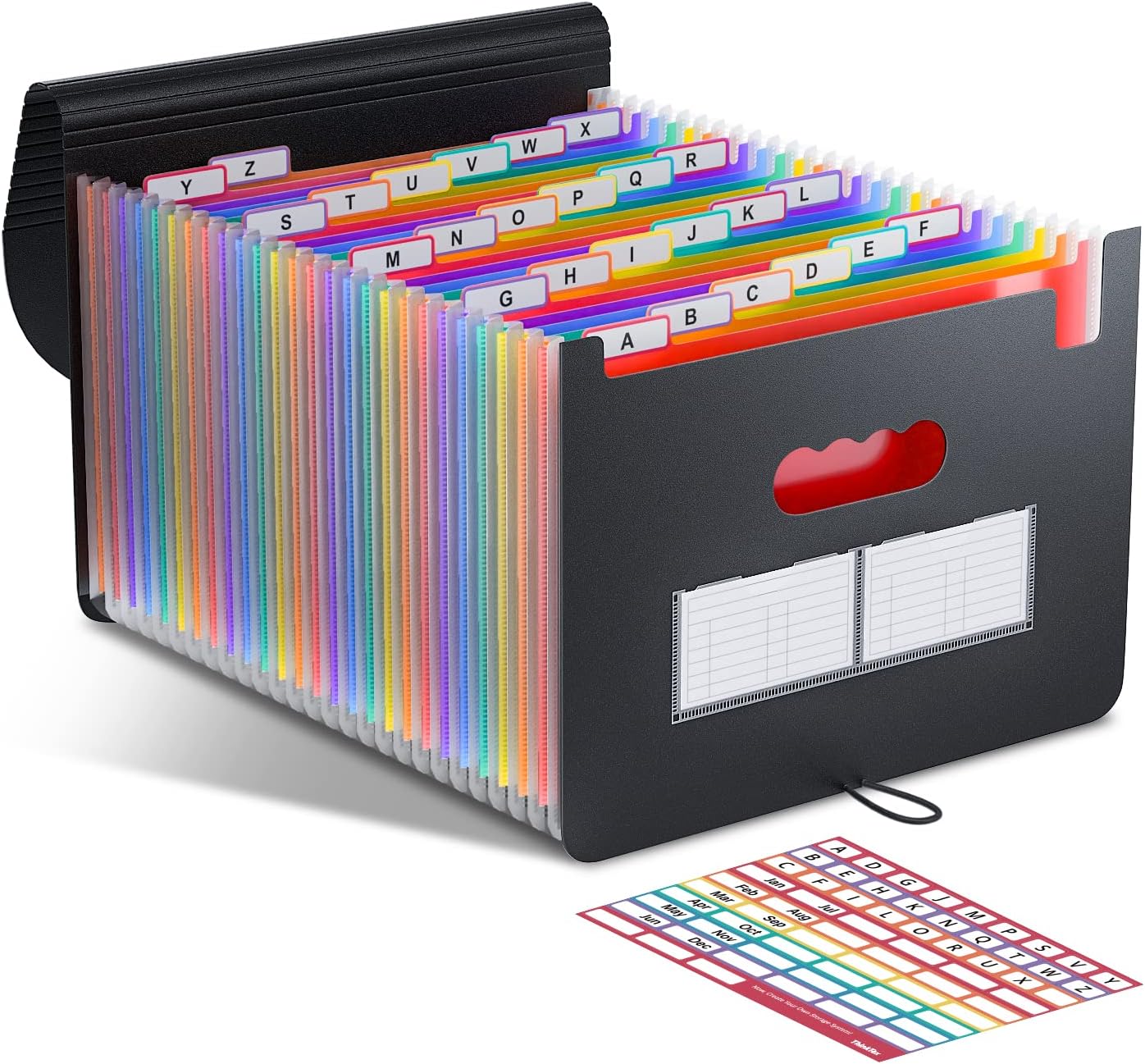 ThinkTex Accordian File Organiser, 26 Pockets Expanding File Folders, Monthly Bi...