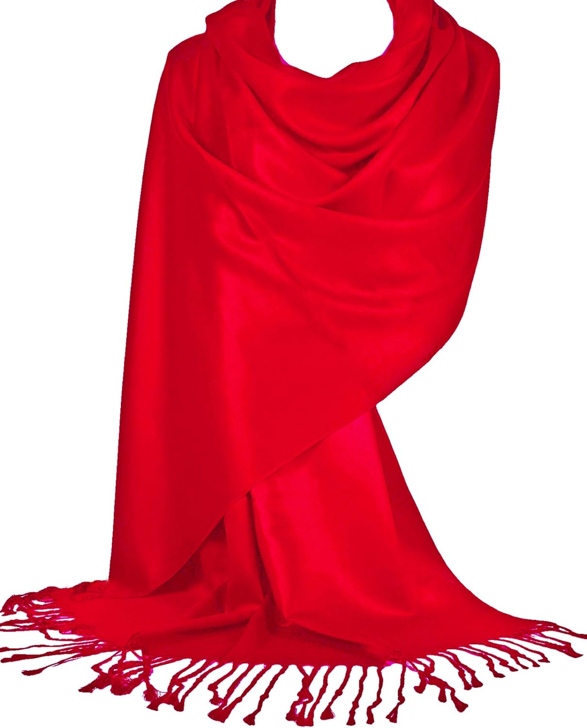 World of Shawls Super Soft Pashmina Shawl Scarf Wrap Dark Red