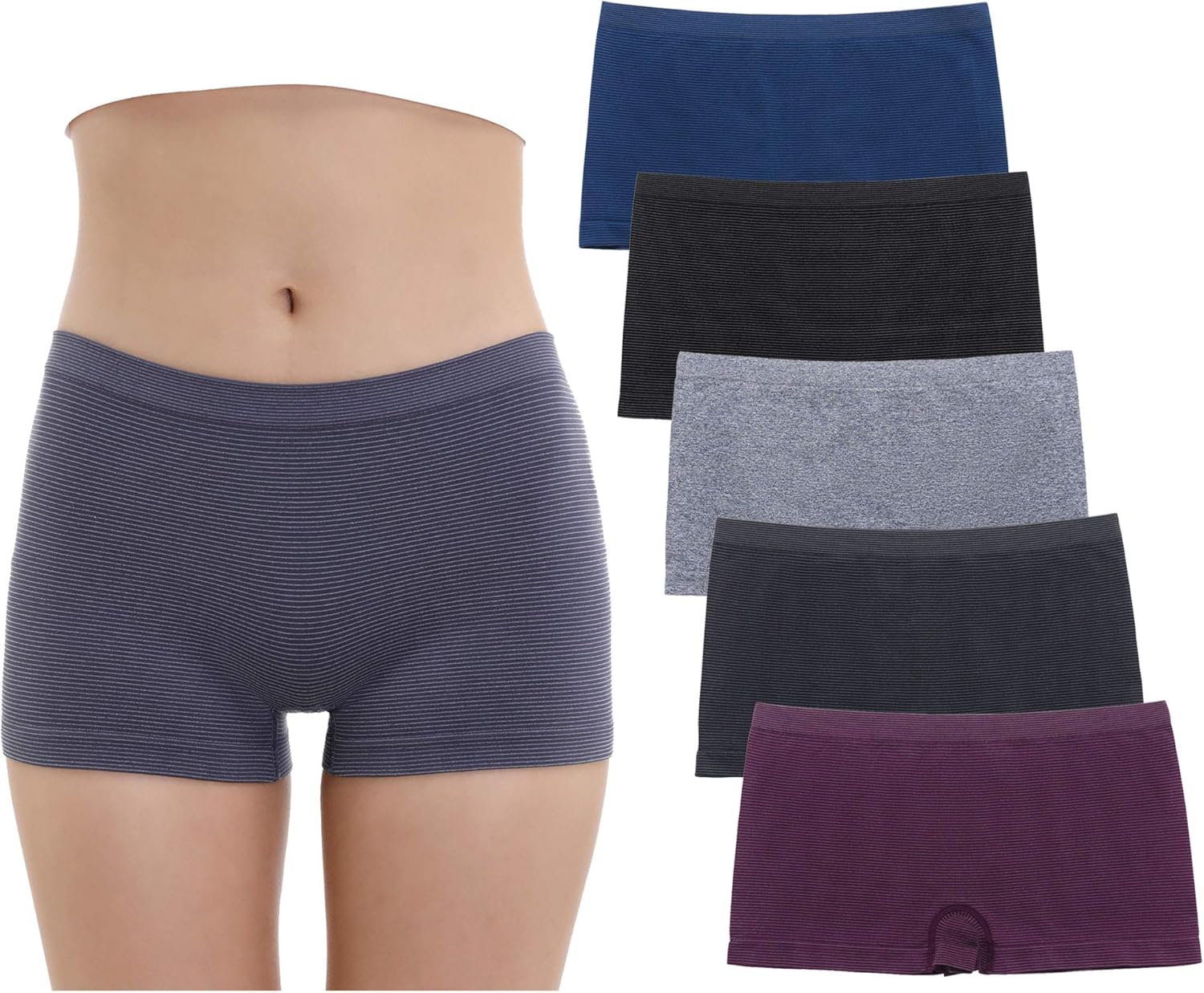 Ruxia Women's Seamless Boyshort Panties Nylon Spandex Underwear Stretch Boxer Br...