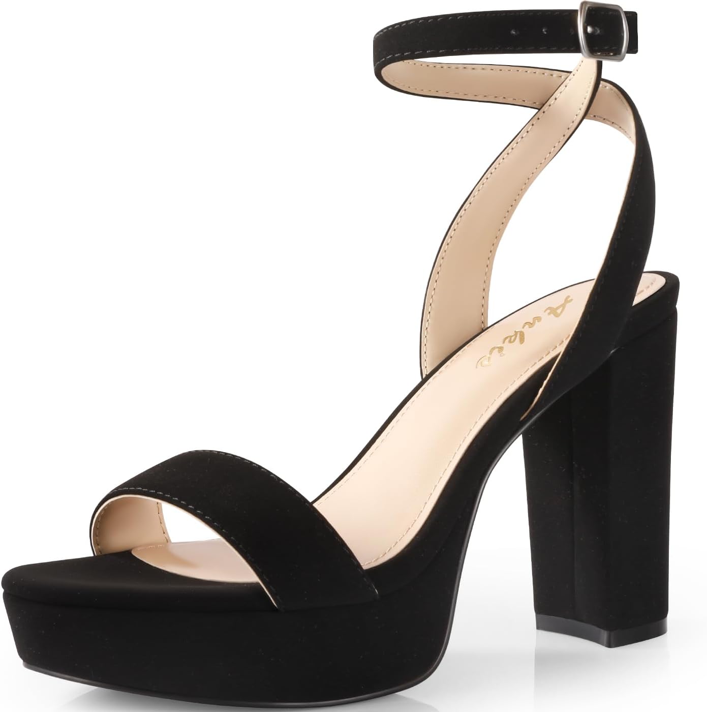 Ankis Platform Heels for Women 4 Inches Chunky Heels Sandals for Women Comfy Ope...
