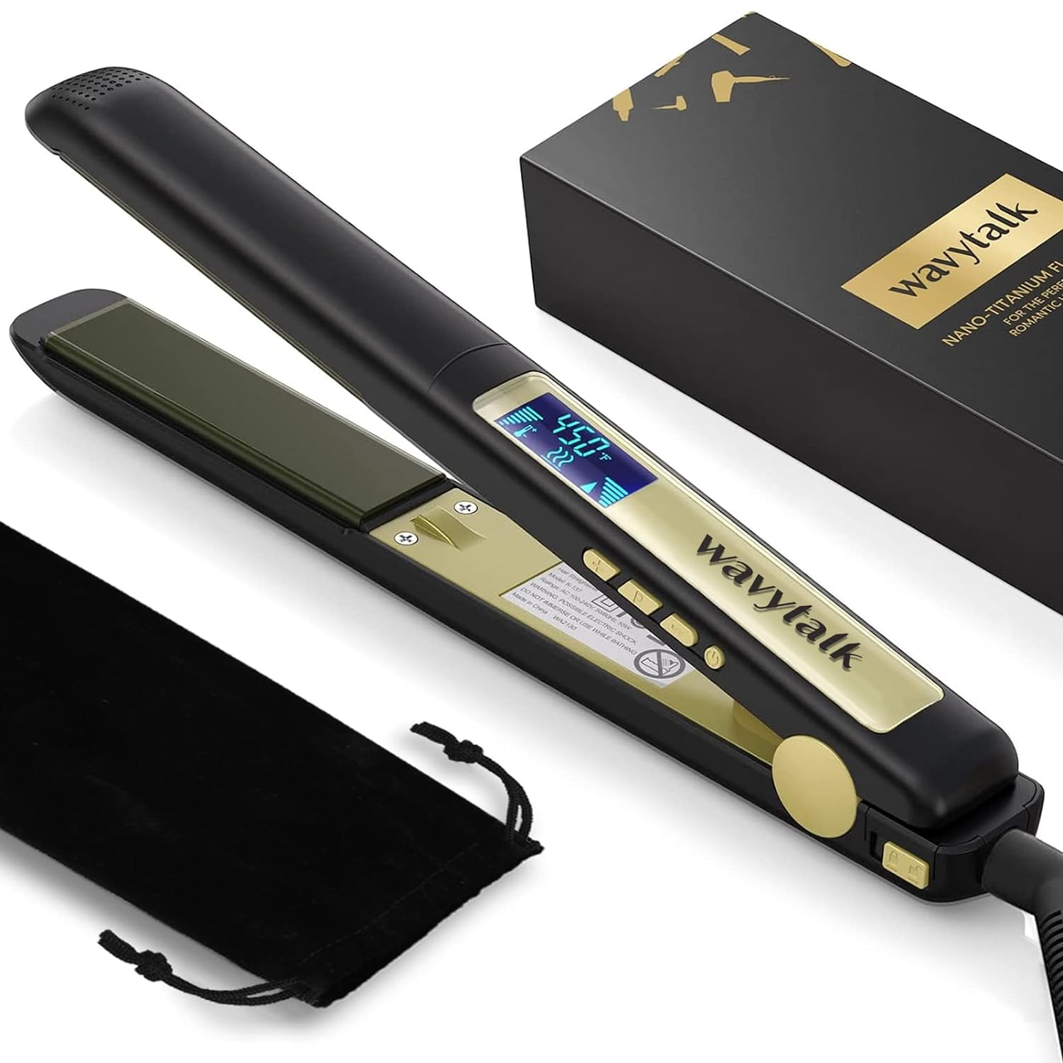 Wavytalk Hair Straightener, 100% Pure Titanium Flat Iron Hair Straightener Dual...