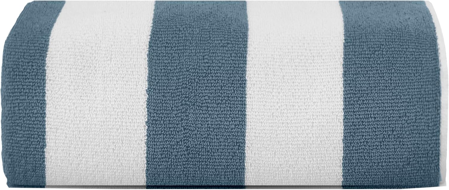 Sweet Needle - Beach Towels for Adults - Sea Glass Green Cabana Striped Classic...