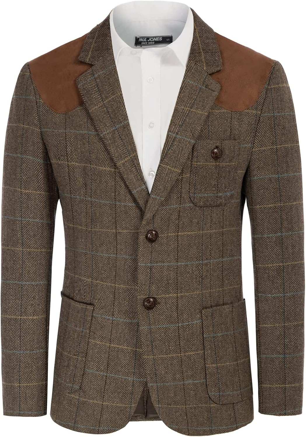 PJ PAUL JONES Men's Blazer, Special Herringbone Tweed Sport Coats, Innovative Tw...