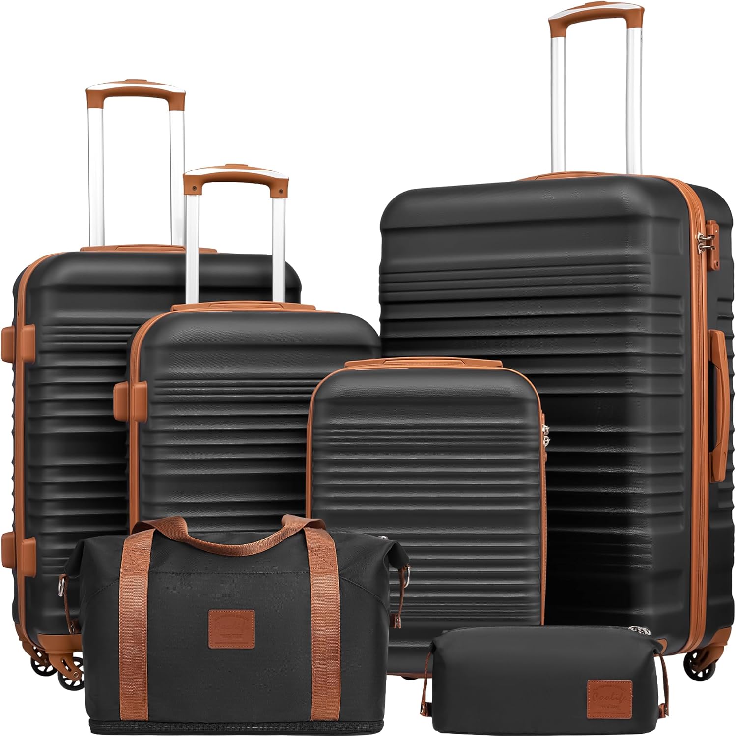 Coolife Luggage Set 3 Piece Luggage Set Carry On Suitcase Hardside Luggage with...