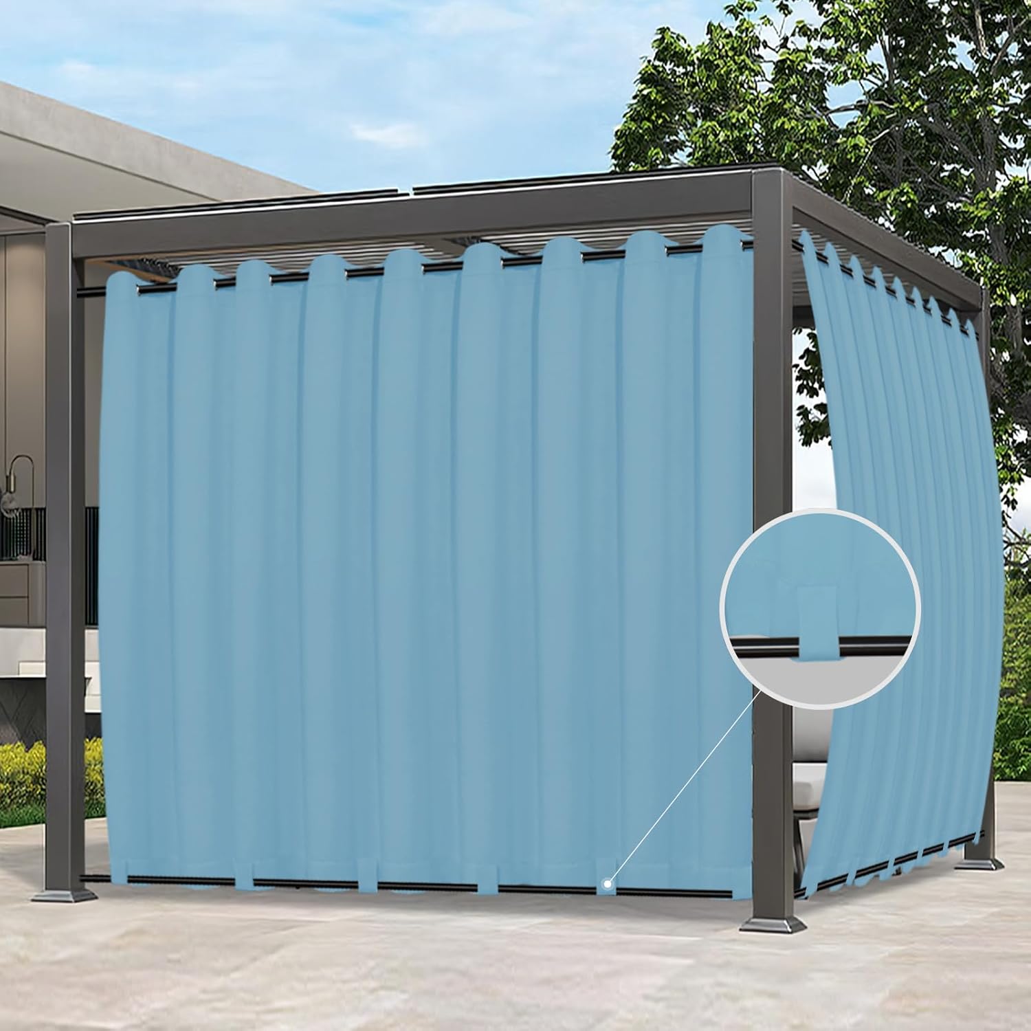 Easy-Going Outdoor Curtains, Special Waterproof Windproof Weatherproof Curtains...