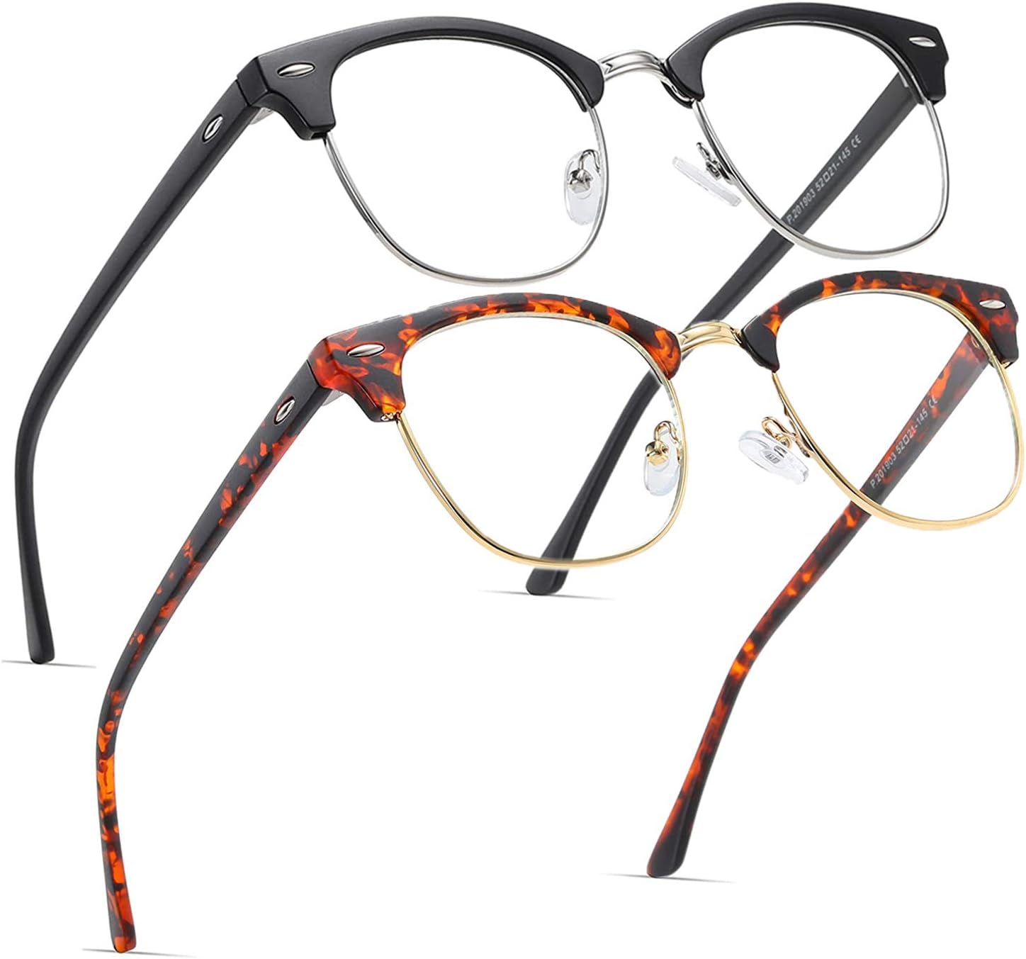 2 Pack Blue Light Blocking Glasses, Anti Blue Light Gaming Glasses, Retro Fashio...
