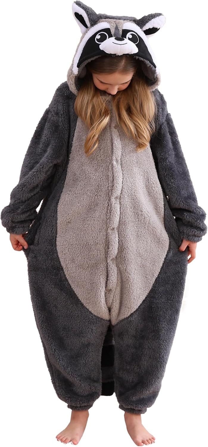 SimZoo Kids Animal Onesie Pajamas, 3-13 Years Boy and Girls Cosplay Costume Slee...