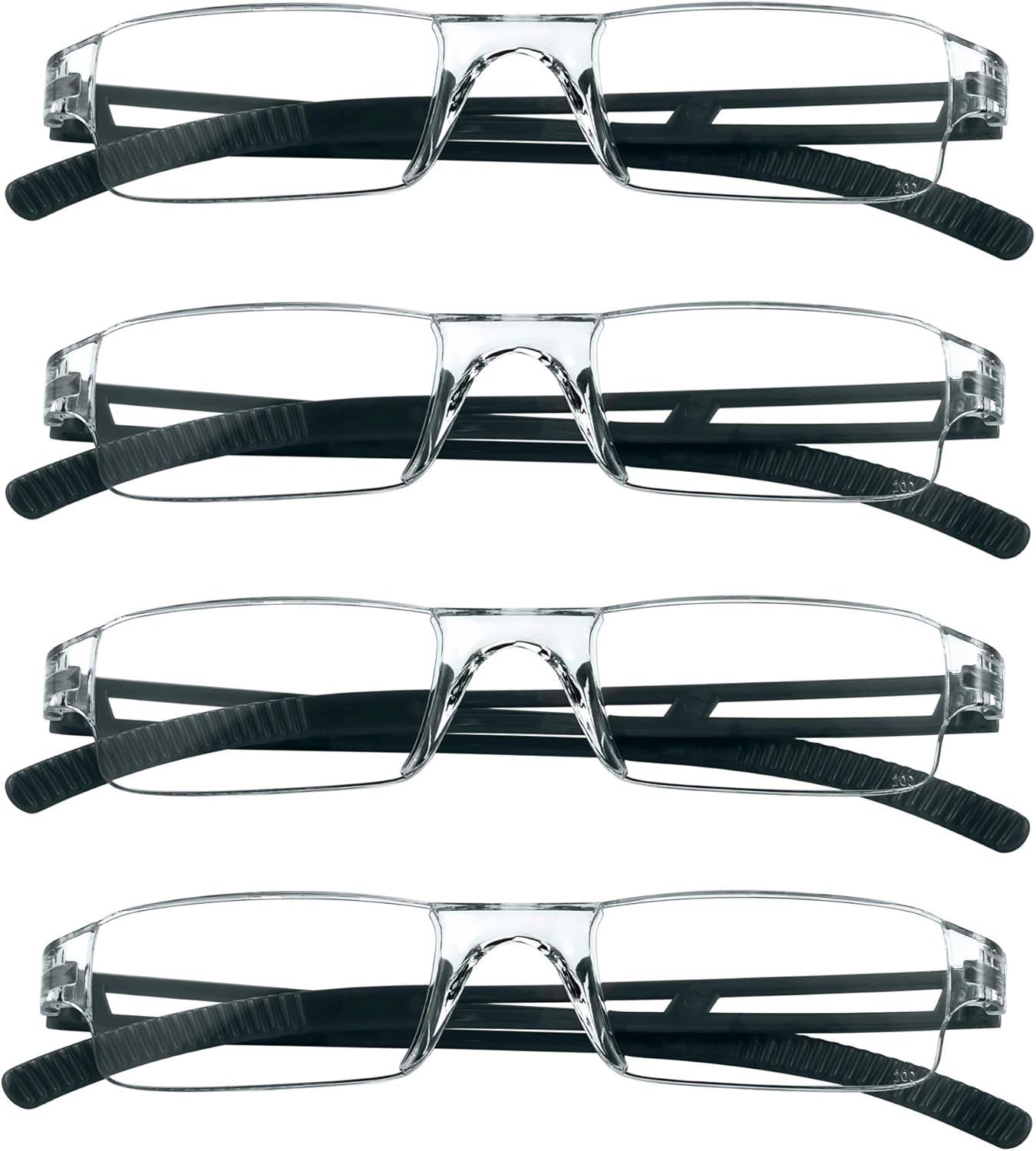 LifeArt 4 Pairs Reading Glasses, Blue Light Blocking Glasses, Computer Glasses W...