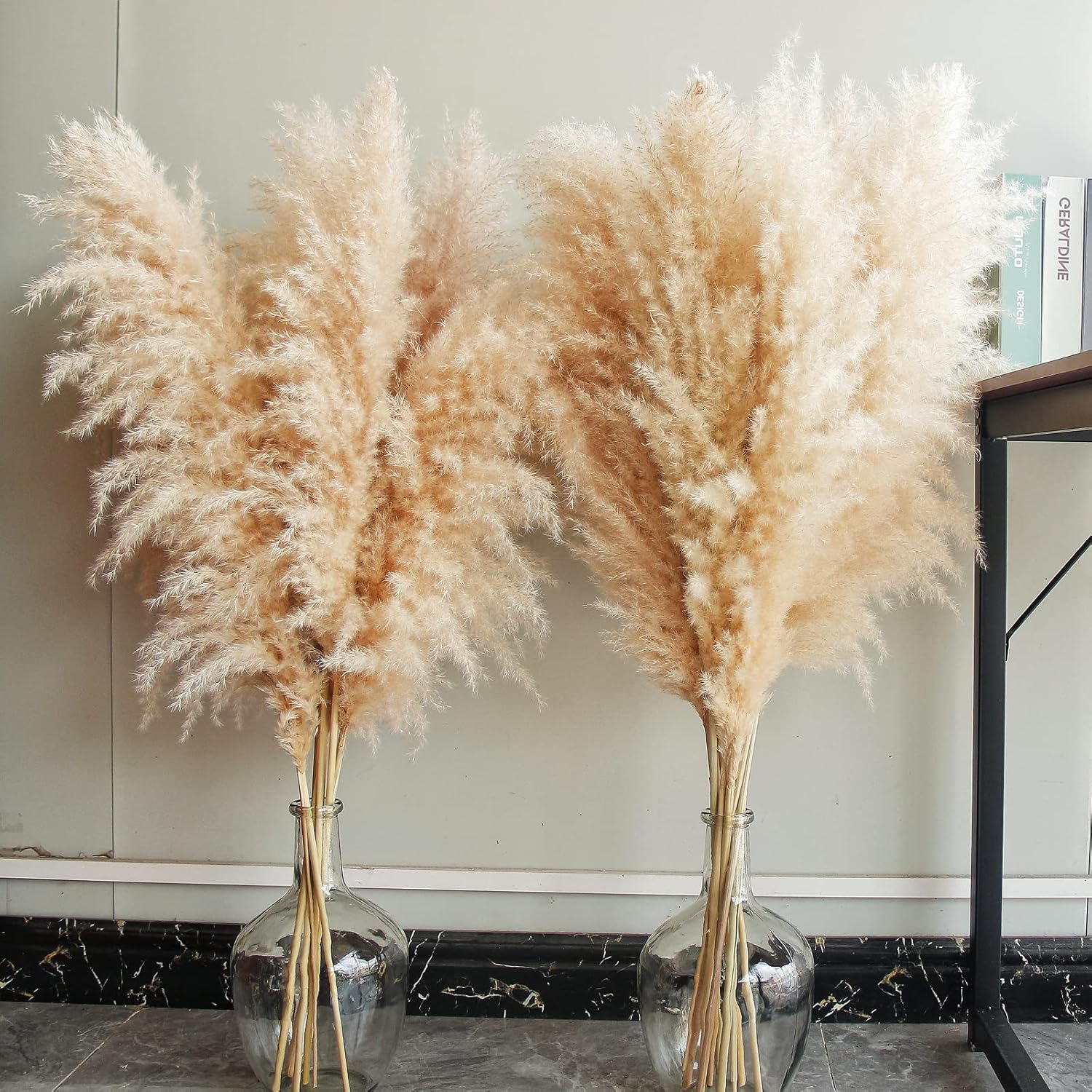 40" inch 10 Stems Natural Pampas Grass Decor Tall,...