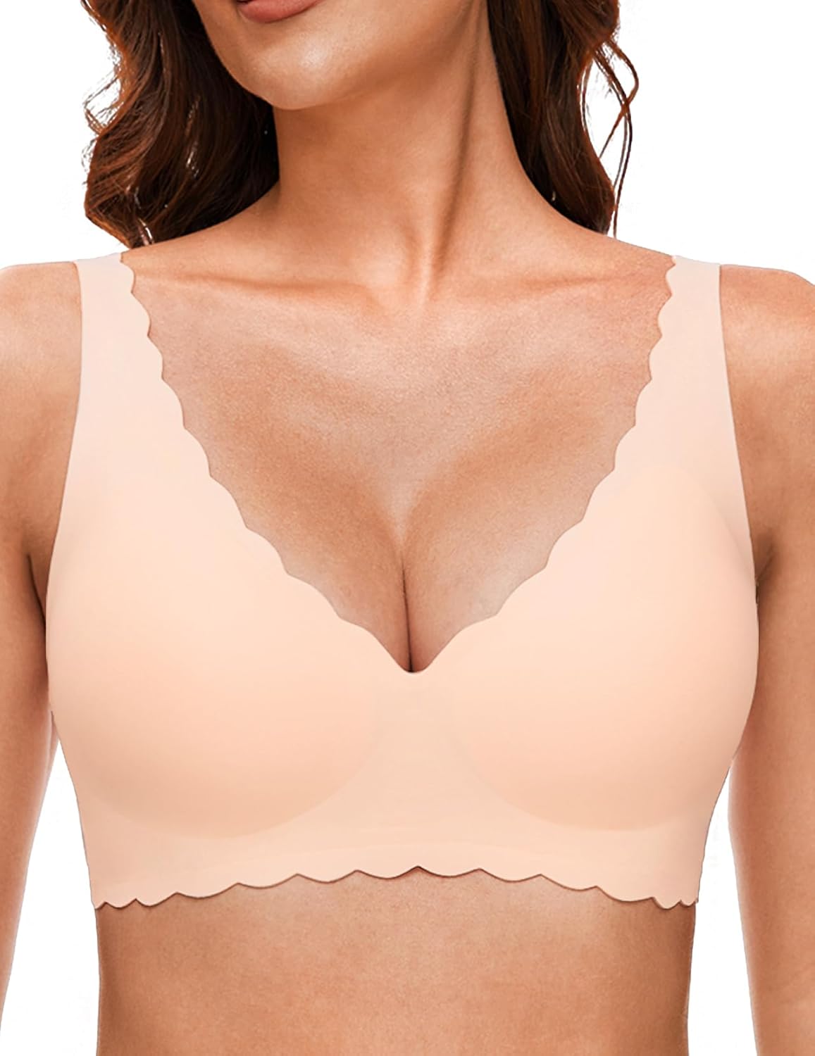 Deep V Petal Bras for Women No Underwire Soft Wireless Bras Comfort Seamless Bra...