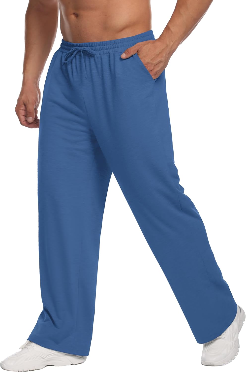 Deyeek Men's Lightweight Sweatpants Open Bottom Sweat Pants for Men Straight Leg...