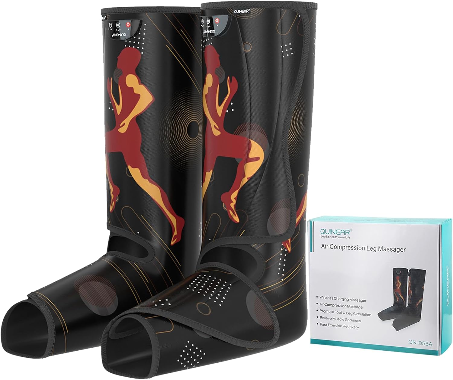 QUINEAR Cordless Rechargeable Leg Massager, Calf and Foot Massager with Air Comp...