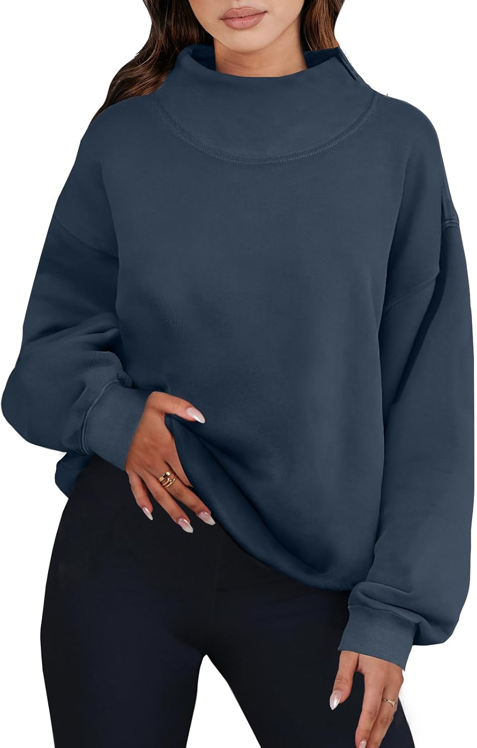ANRABESS Womens Oversized Sweatshirts Turtleneck Pullover Long Sleeve Hoodies To...