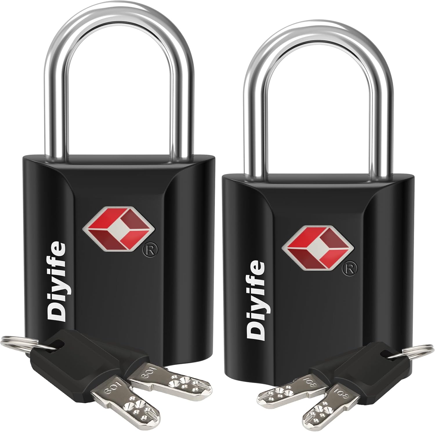 TSA Luggage Locks with Keys, [2 Pack] Diyife Security Suitcase Padlocks with Key...
