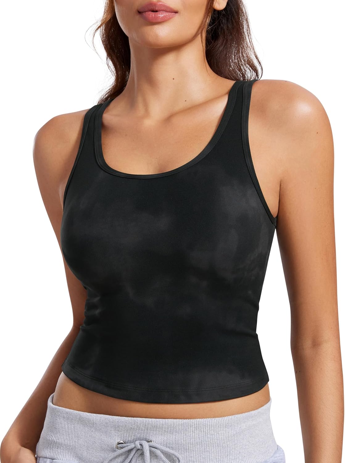 CRZ YOGA Womens Butterluxe Double Lined Tank Tops, Special Workout Tanks Scoop N...