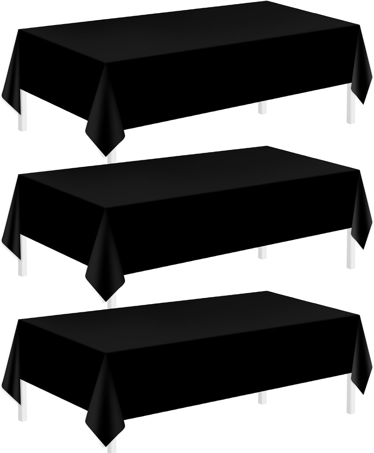 Plastic Tablecloths for Rectangle Tables 3 Pack 54" x 108" Party Table Cloths Di...