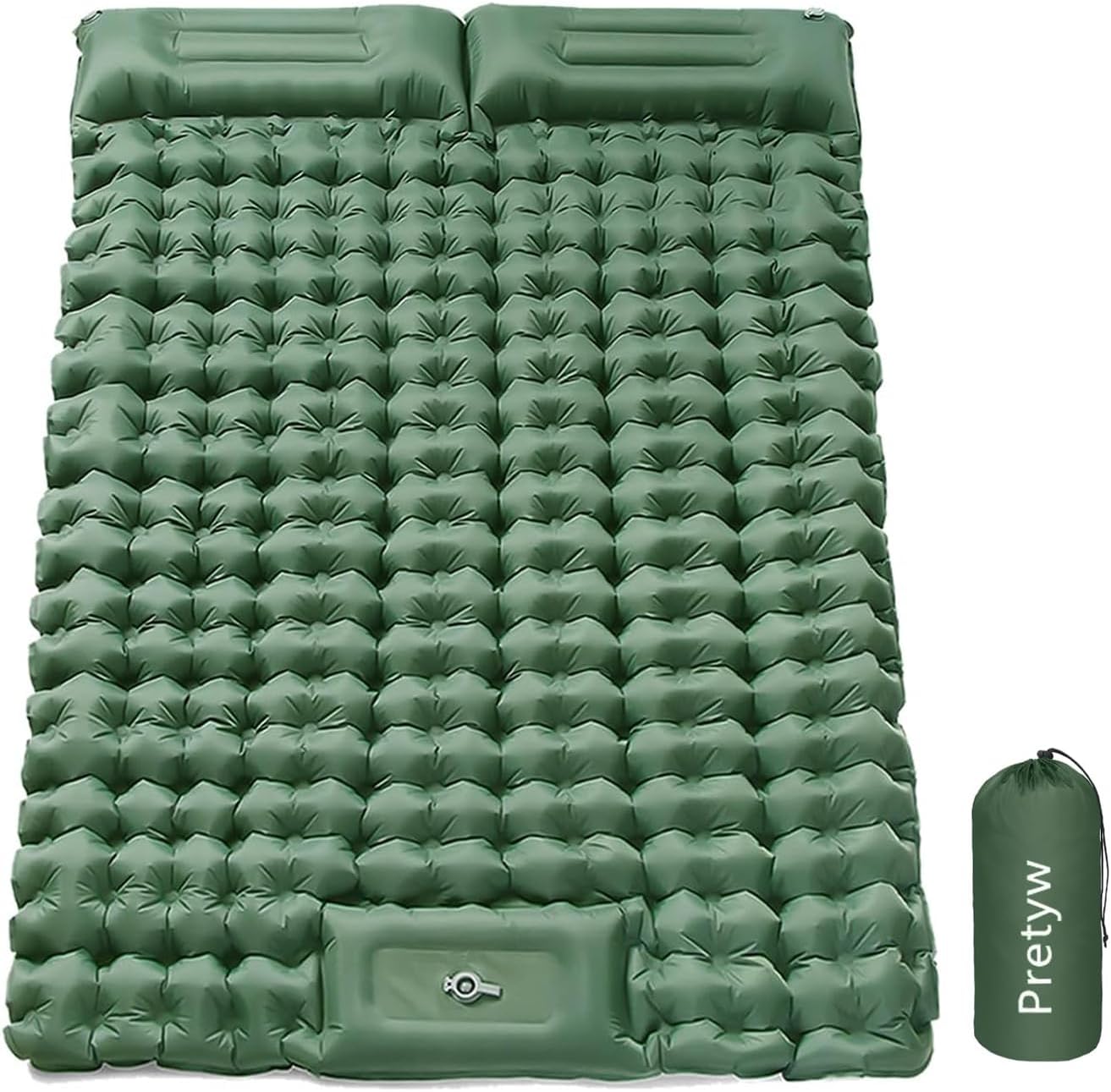 Double Sleeping Pad for Camping, Ultralight Camping Mattress with Pillow, Built-...