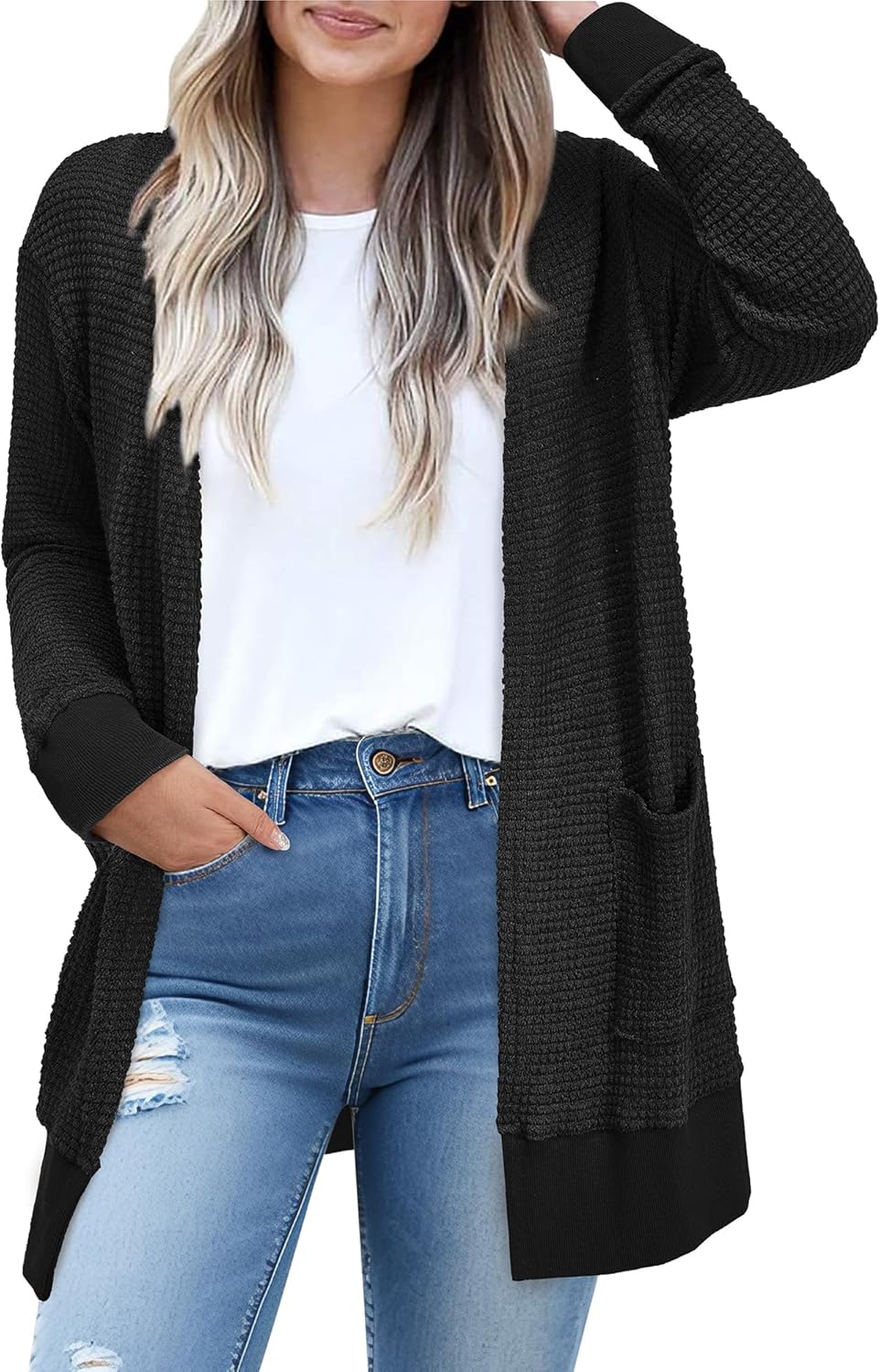 STYLEWORD Women's Fashion Cardigan Sweater Lightweight Open Front Long Casual Be...