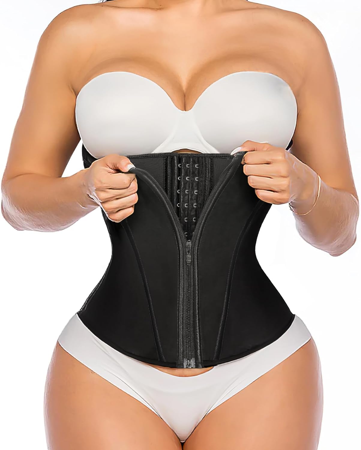 YIANNA Waist Trainer for Women Latex Underbust Tummy Control Waist Cincher Corse...