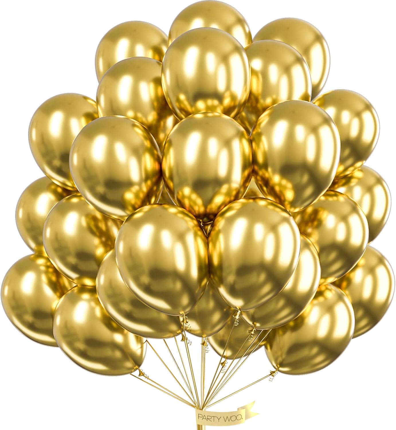 PartyWoo Metallic Gold Balloons, 50 pcs 12 Inch Gold Metallic Balloons, Gold Bal...