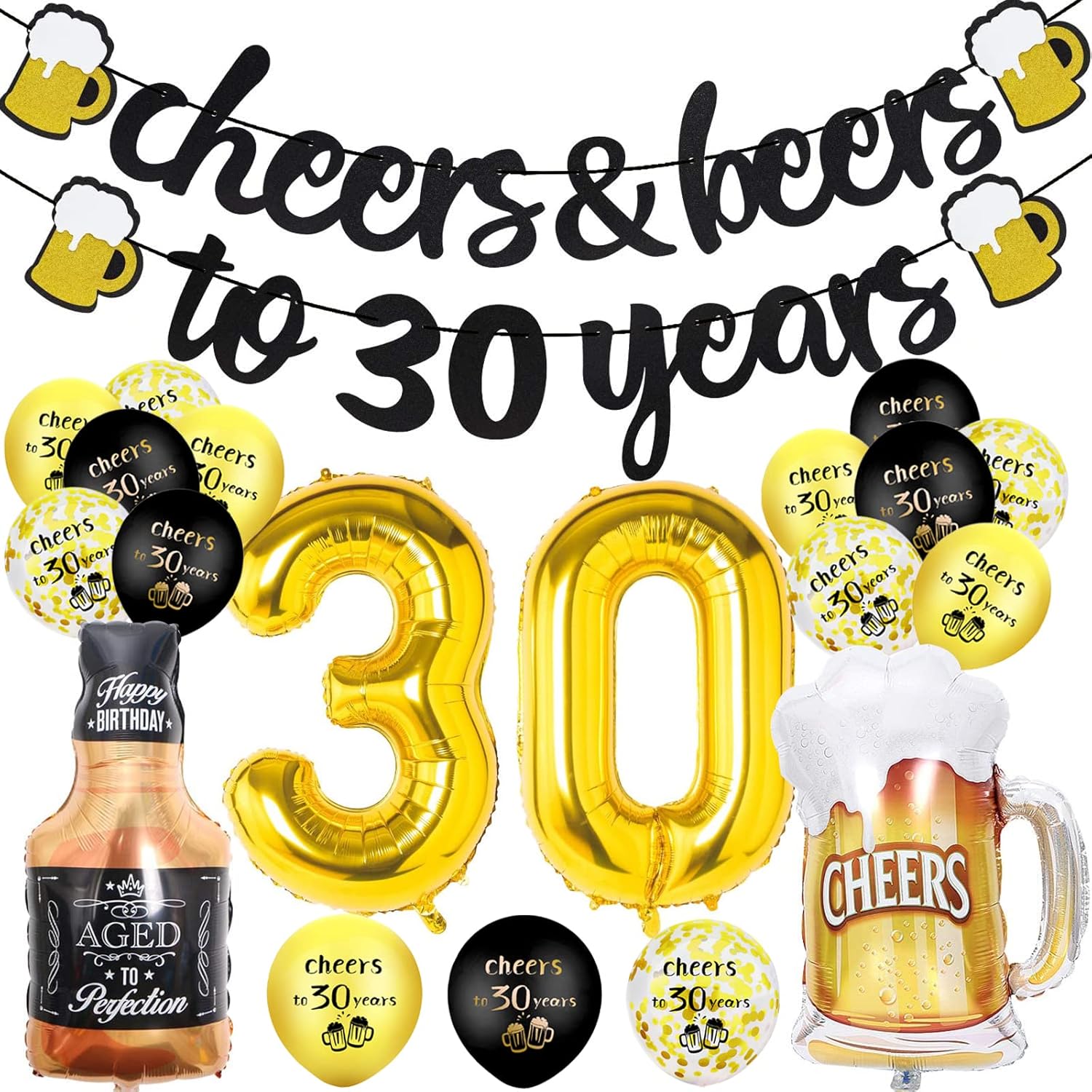 30th Birthday Decorations, 30th Birthday Decorations for Men Women, Happy Birthd...