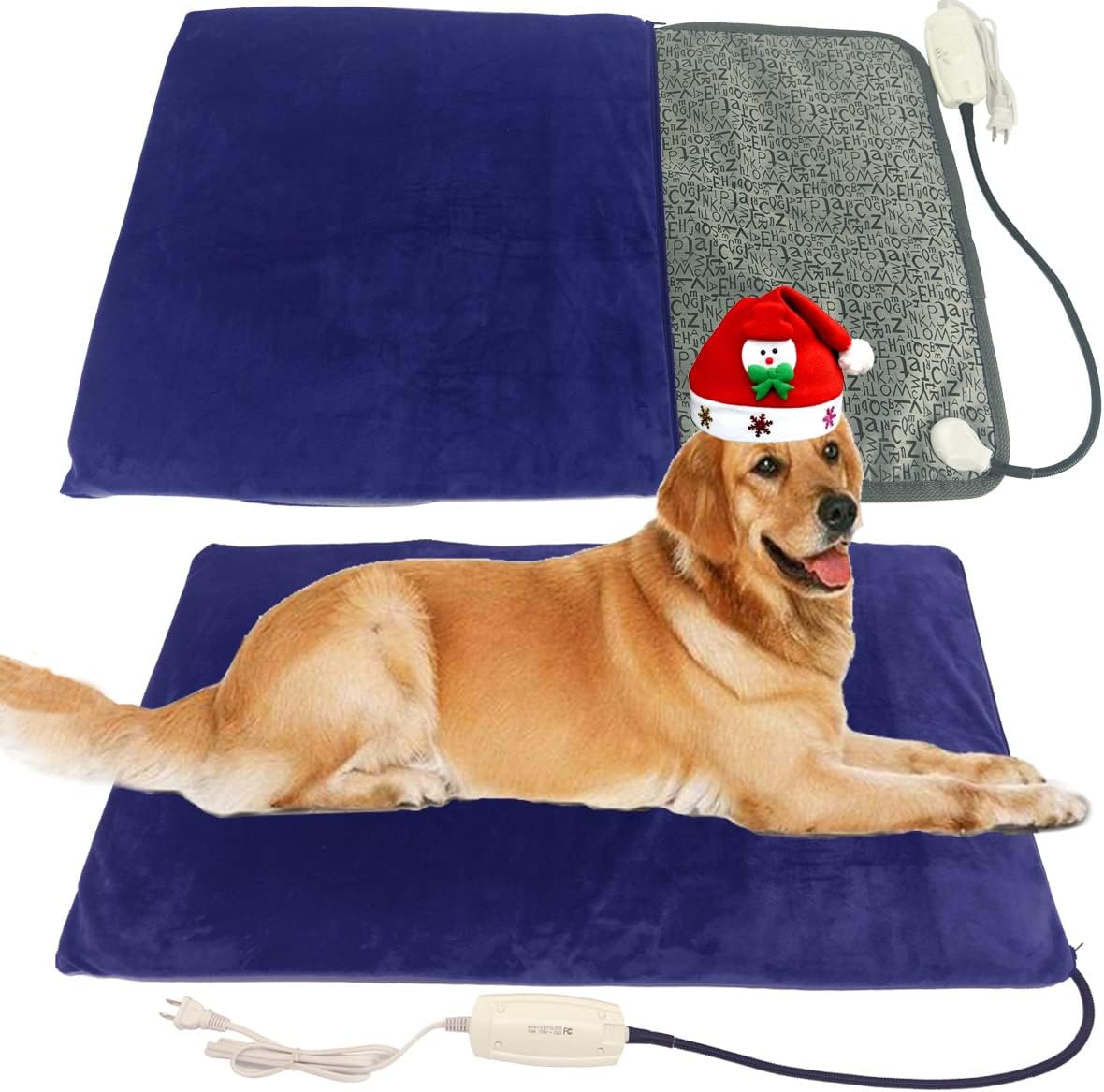 Pet Heating pad for Large Dog cat Heated Bed Dog Heating pad 34" x 21" with Soft...