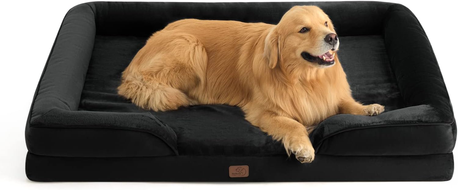 Bedsure XXL Dog Sofa Bed, Extra Large Orthopedic Dog Bed with Washable Removable...