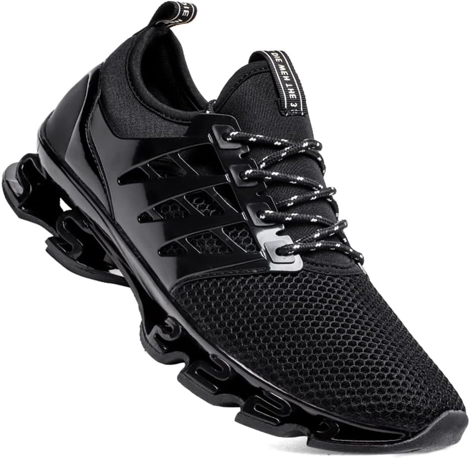 TSIODFO Men's Sneakers Sport Running Athletic Tennis Walking Shoes 10.5 8066 Bla...