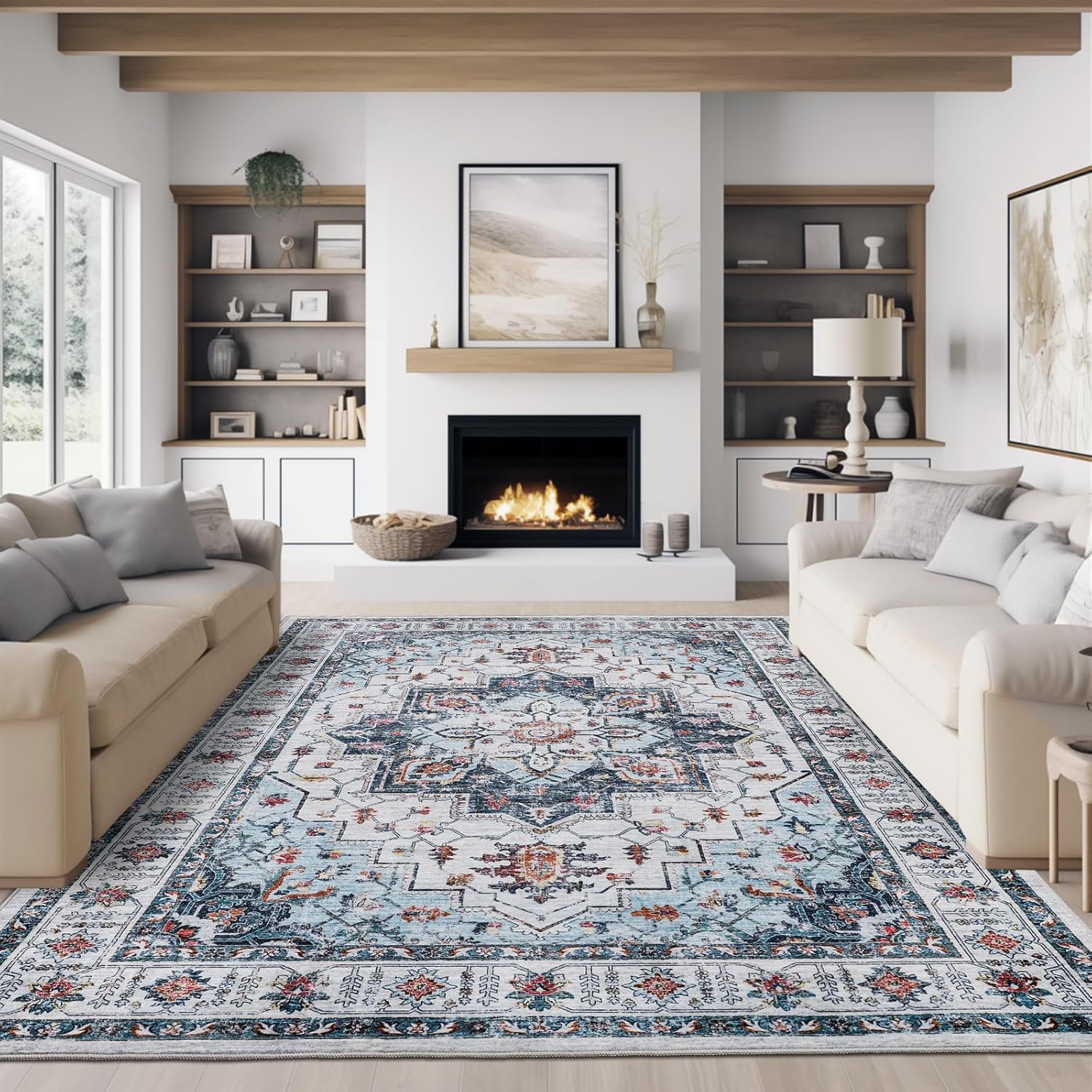 zesthome 8x10 Area Rugs,Stain Resistant Washable Rug,Ultra-Thin Rugs for Living...