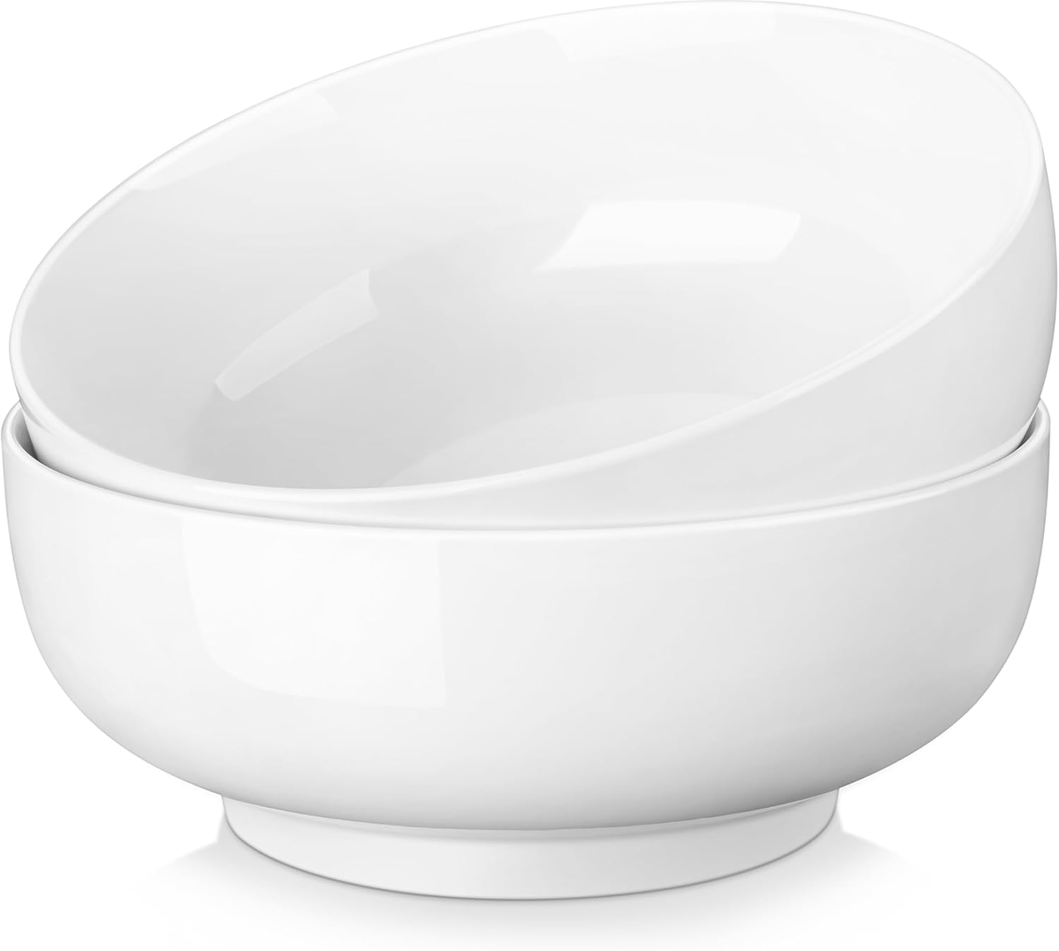 MALACASA Large Soup Bowl, 3400ML Salad Bowl Set of 2, Porcelain White Serving Bo...