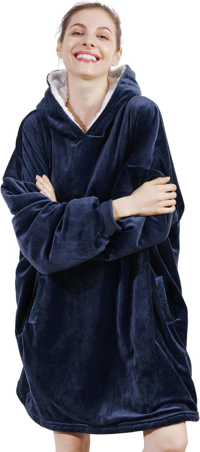 AmyHomie Blanket Sweatshirt,Oversized Sherpa Hooded Blanket Hoodie,Fleecehug Hoo...