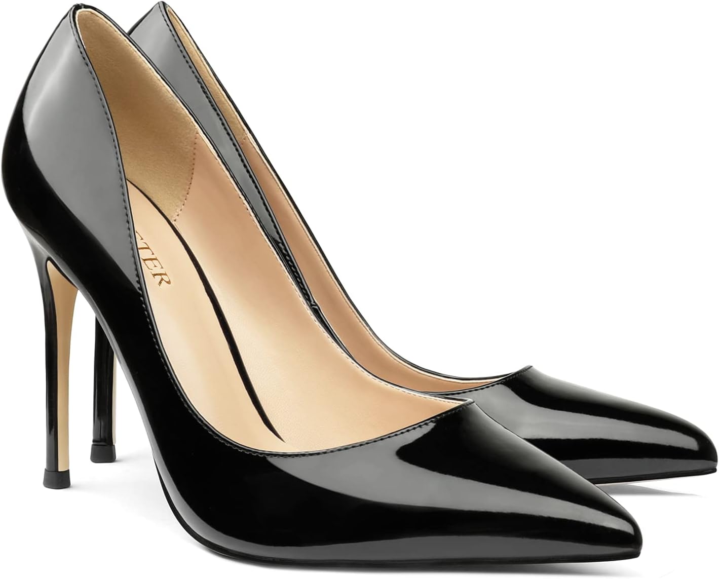 COLETER Women's Pumps, Special 4 Inch Pumps for Wedding, Innovative Pointy Toe D...