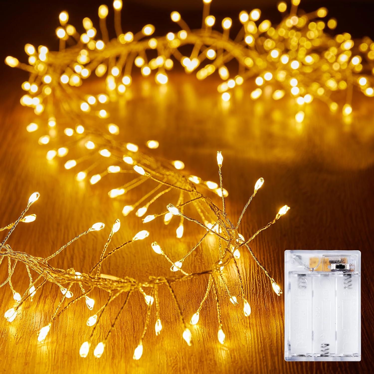 10Feet Battery Operated Fairy Lights, 120LEDs Firecracker String Lights Waterpro...