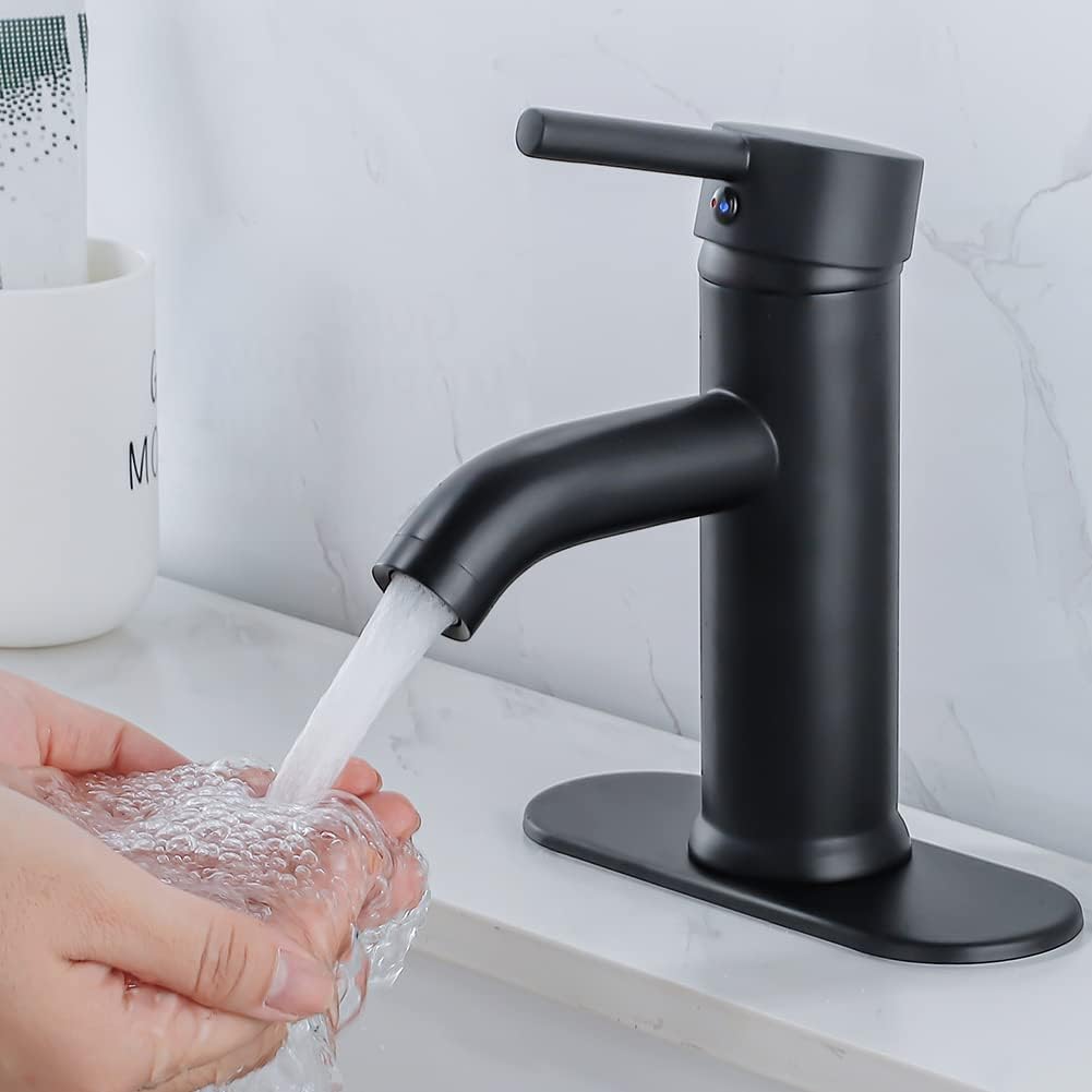 Black Bathroom Faucet Bathroom Sink Faucet Vanity Single Hole Single Handle Matt...