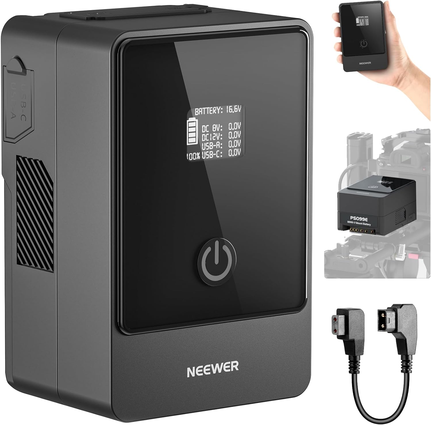 NEEWER PS099E Mini V Mount Battery, 6800mAh 99Wh 14.5V Mini V Lock Battery with...