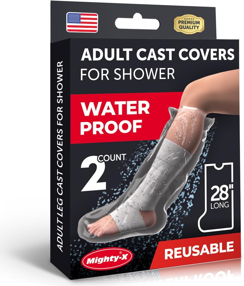 100% Waterproof Leg Cover for Shower - [Tight Seal] - 2pk - Easy to Use - Reusab...