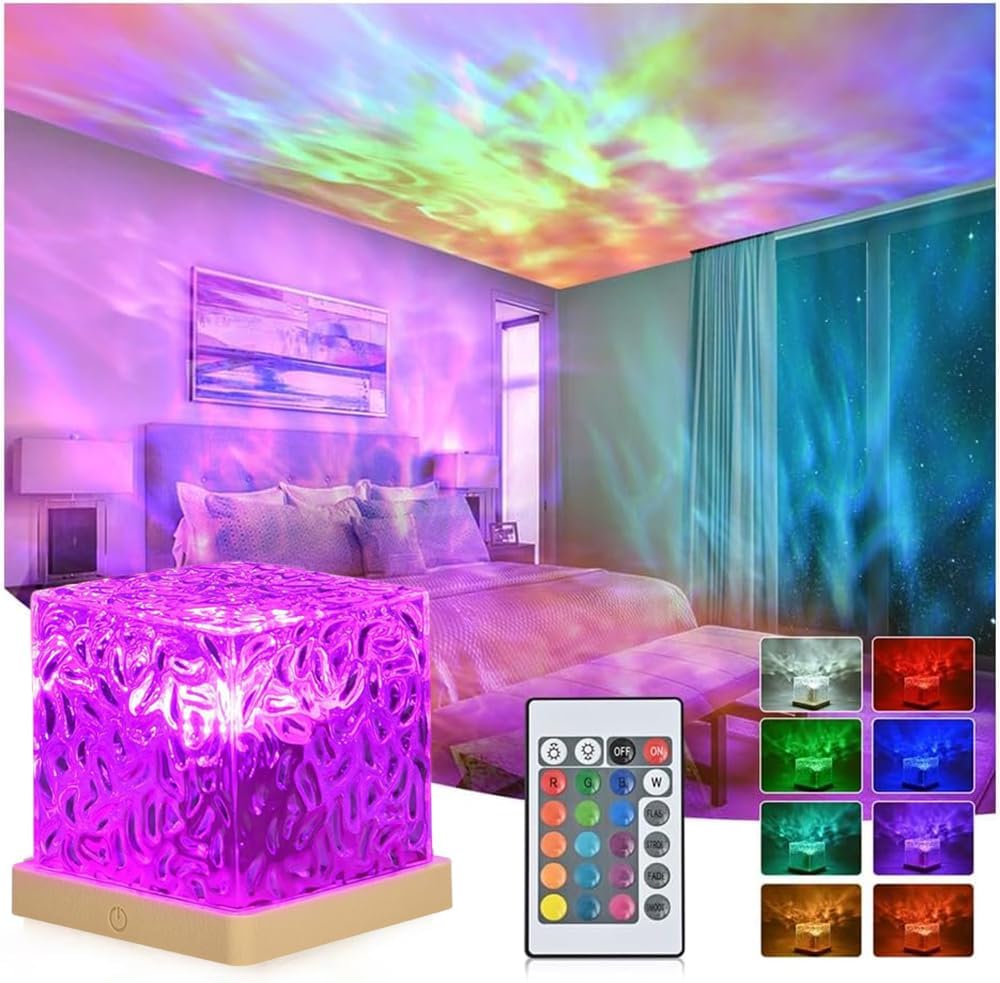 LOUHH Northern Lights Projector, Ocean Wave Projector - 16 Colors Gradual Rotati...