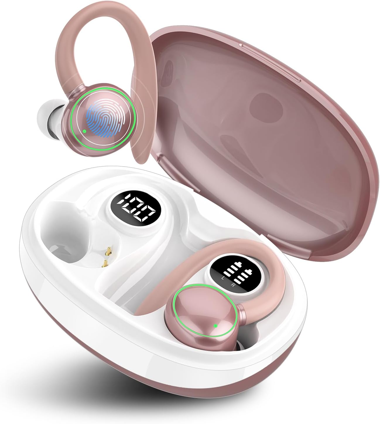 Wireless Earbuds, Bluetooth 5.3 Headphones HiFi Stereo, Bluetooth Earbuds with E...