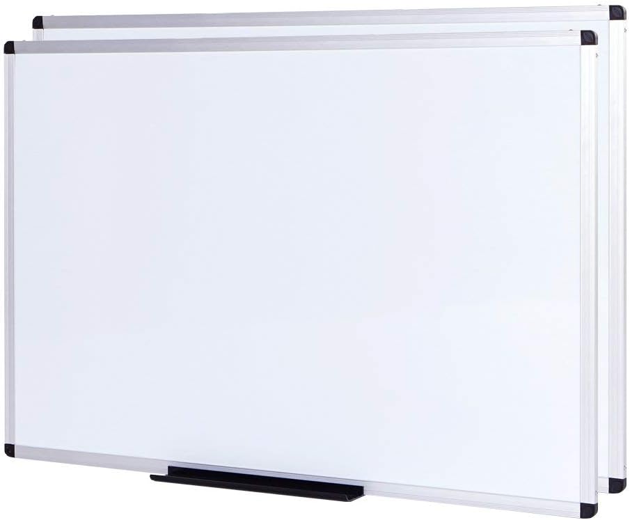 VIZ-PRO Magnetic Dry Erase Board, 72 X 40 Inches, Pack of 2, Silver Aluminium Fr...