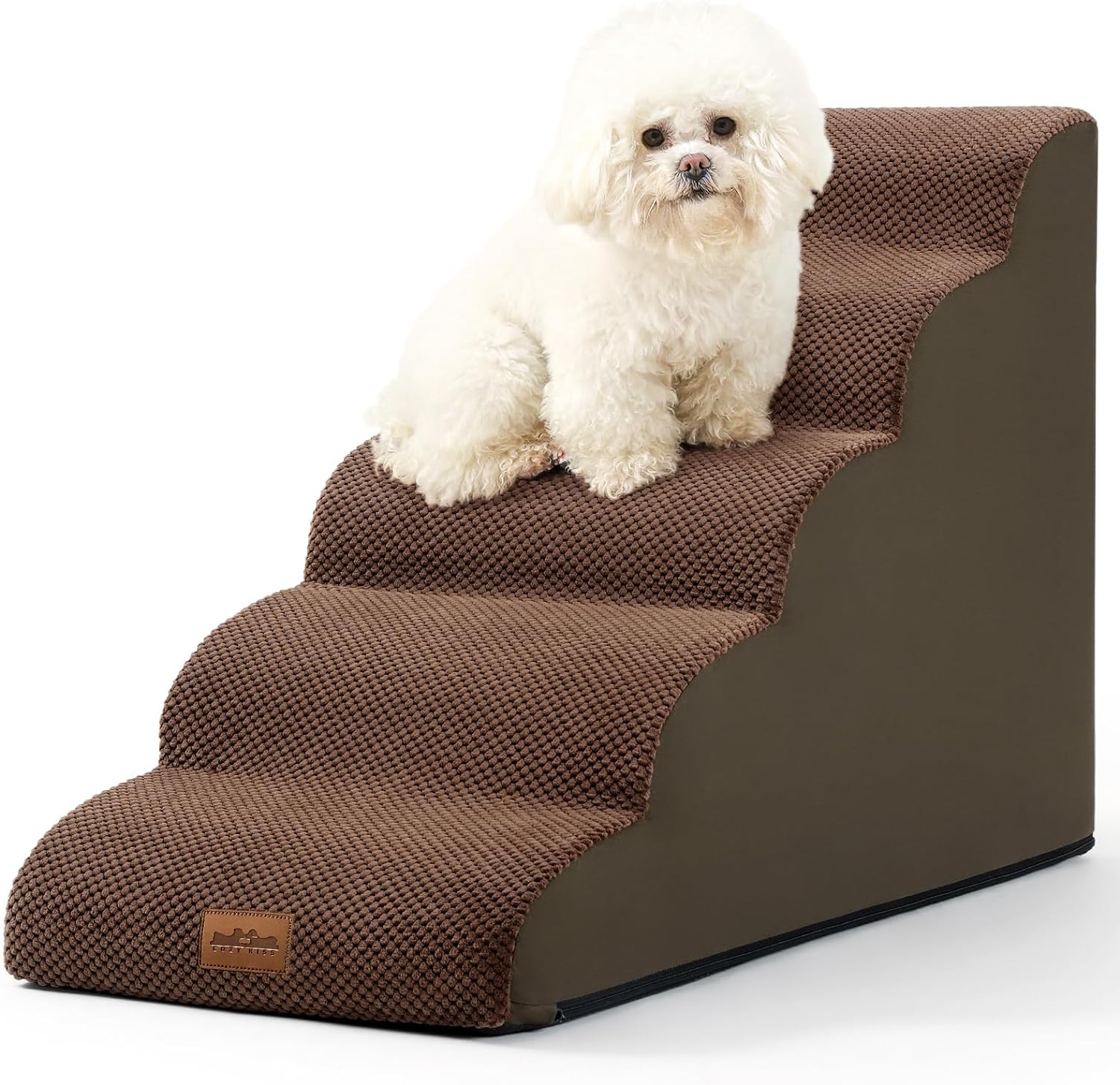 Dog Stairs for High Bed 22.6" H, Small Pet Steps with Leakproof Cover, High Dens...