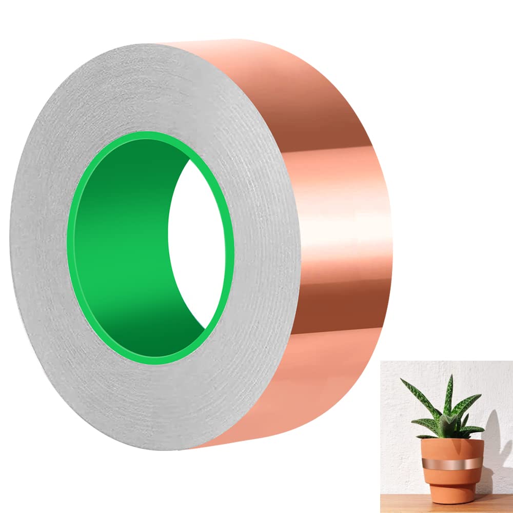 lohey 20m Copper Slug Tape，30mm Copper Tape Dual Conductive Self Adhesive Coppe...