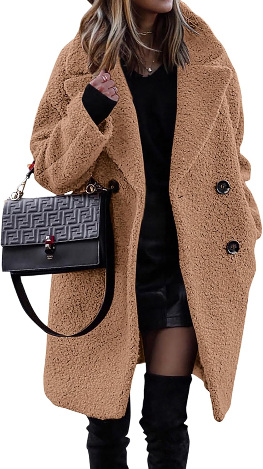 BTFBM Women 2024 Faux Fur Coats, Special Winter Outerwear Lapel Long Sleeve Fuzz...