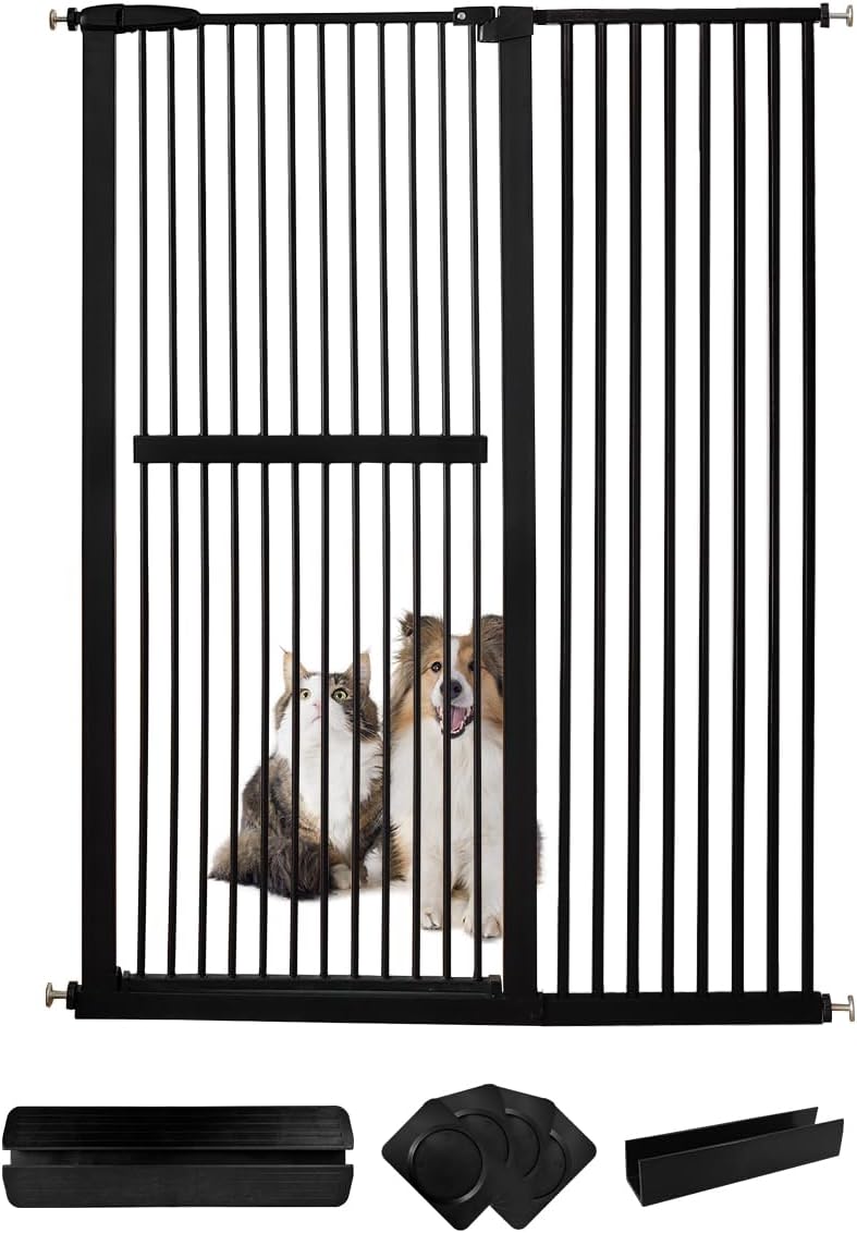 Lumizone Extra Tall Pet Gate 61.02" High Pressure Mounted 46.65"-50.78" Extra Wi...