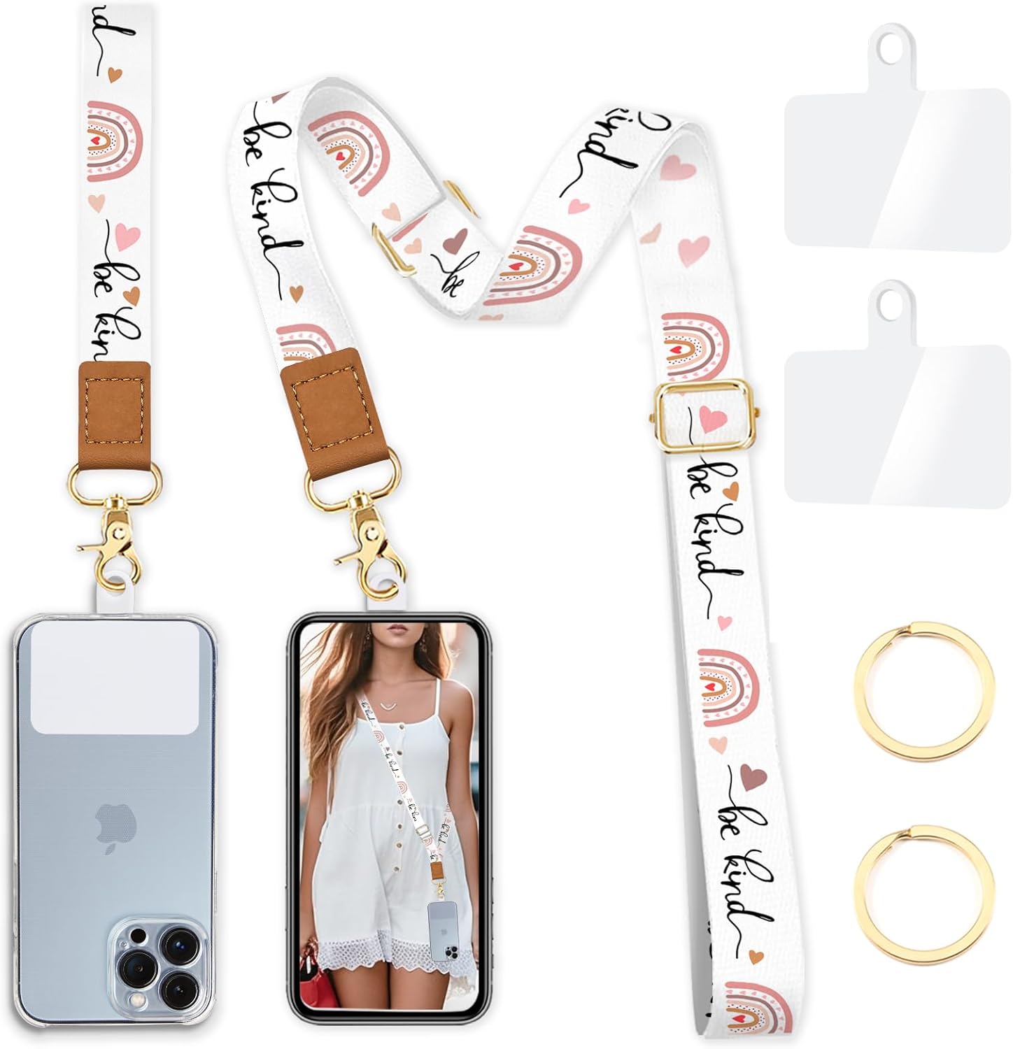 Phone Lanyard Wrist Strap Crossbody, Be Kind Cell Phone Lanyard for Around The N...